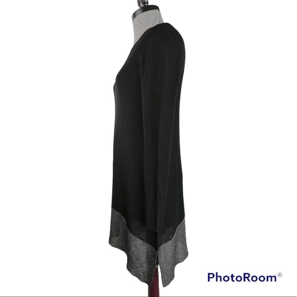 Eileen Fisher Asymmetrical Tunic Sweater Top M Black - Picture 2 of 7